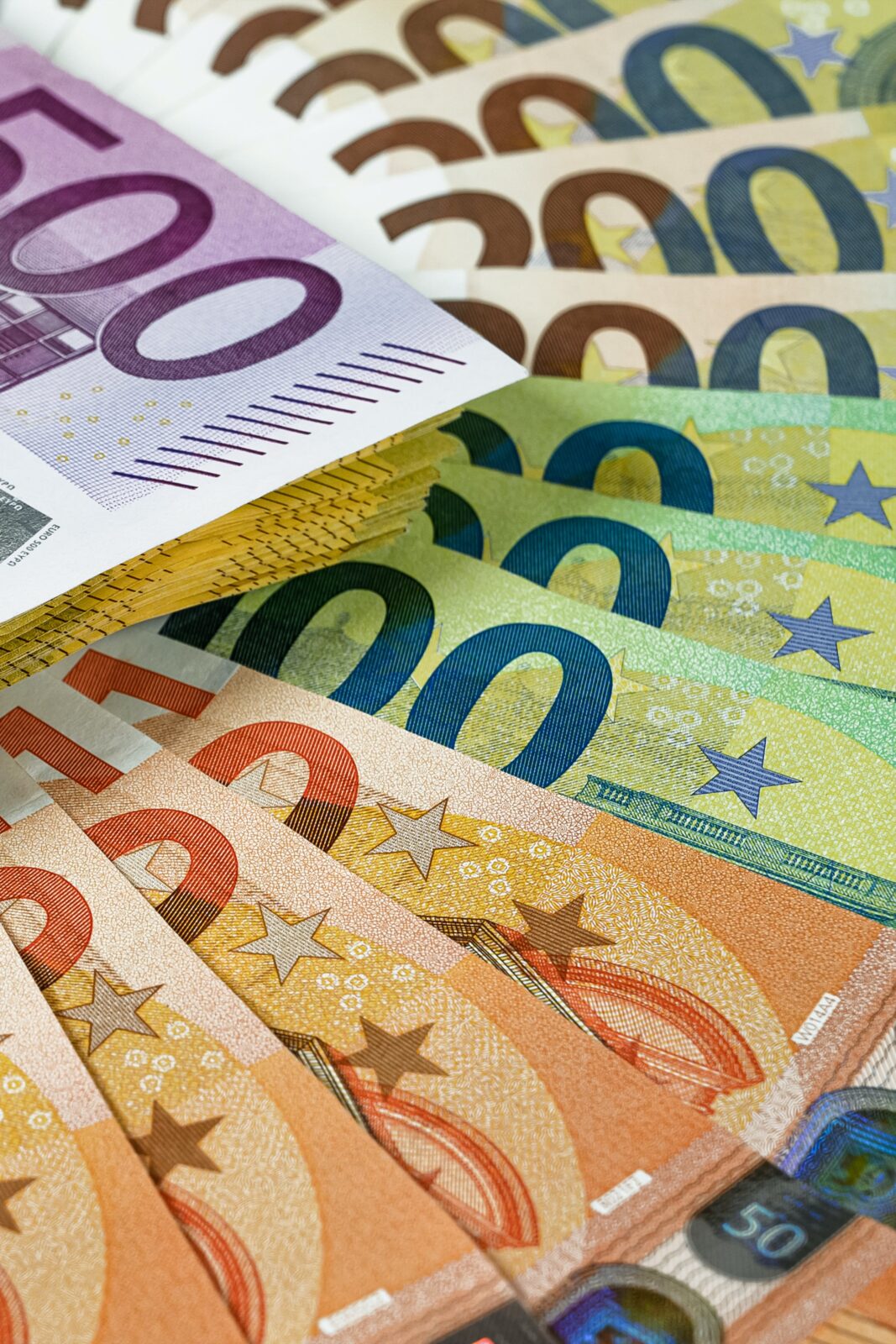 colourful euro notes