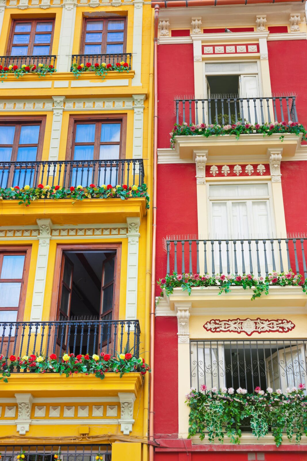 colourful terrace houses